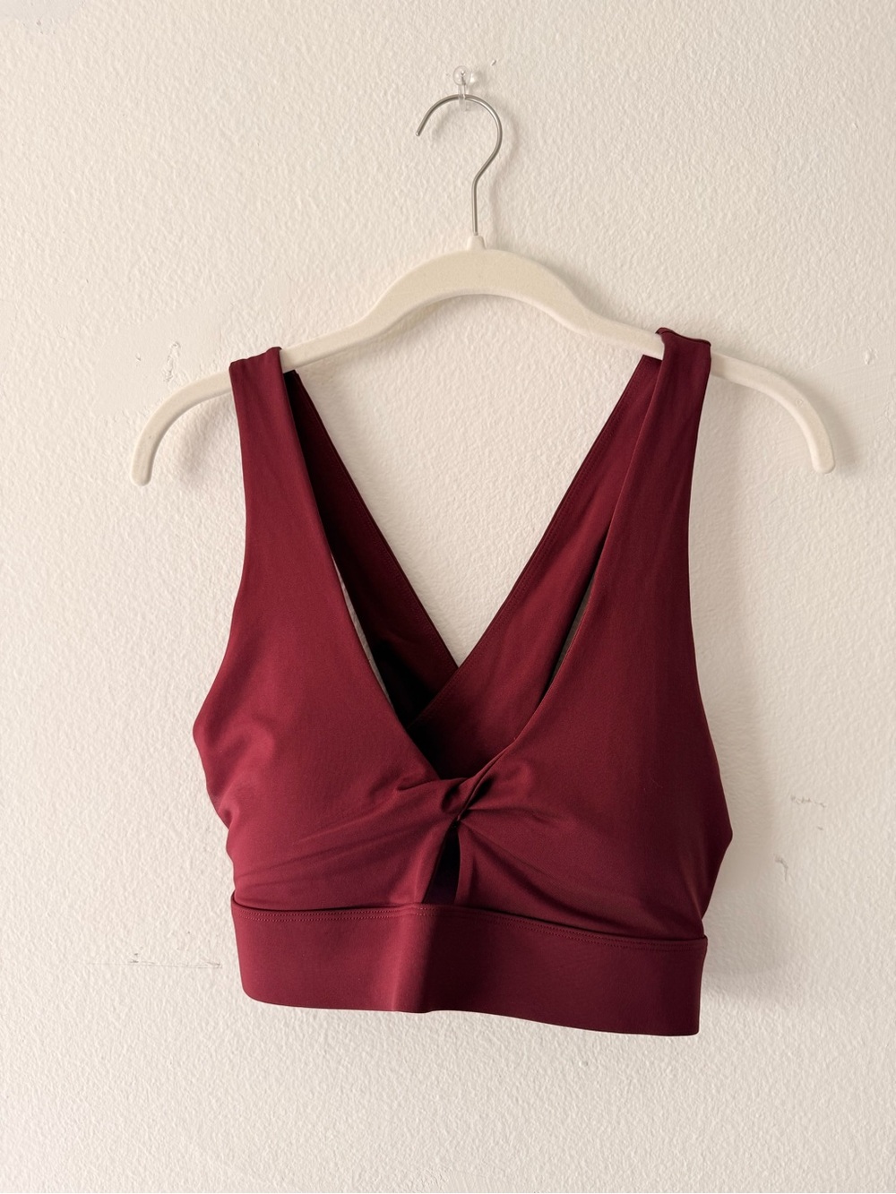 Fabletics Wine Twist-Back Crop Top